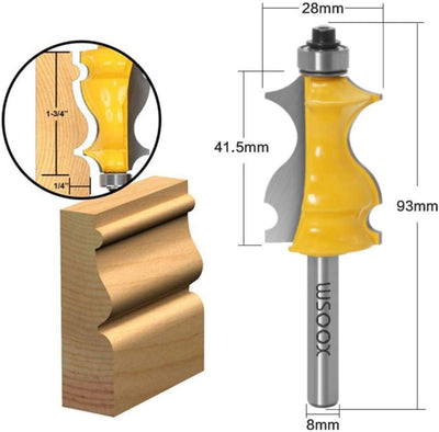 WSOOX 8mm Schaft Architectural Moulding Fräser Set 3 Stück Formfräser für Holzbearbeitung