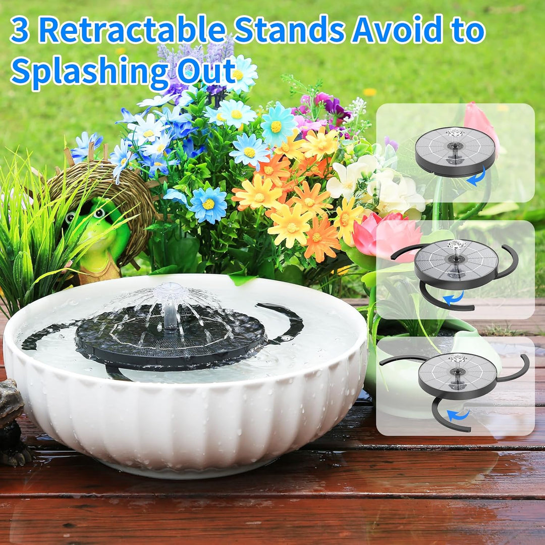 AISITIN 2PCS Solar Springbrunnen für Aussen mit Düsenaufbewahrung, 3,5W Solarbrunnen für Draussen mi