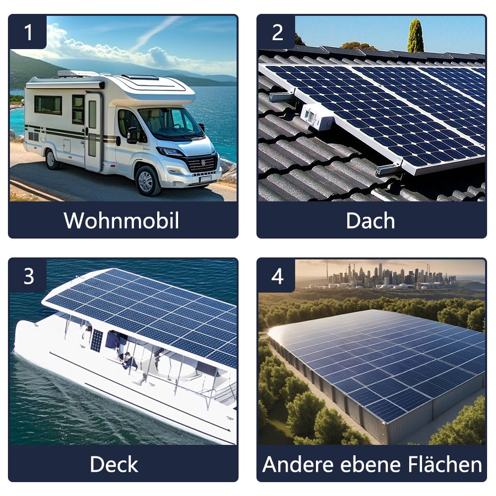 Sayhome ABS Solarmodul-Halterungen 4pcs, Solar ABS Montage Set, Ideal für Wohnmobile Caraven Boot (E