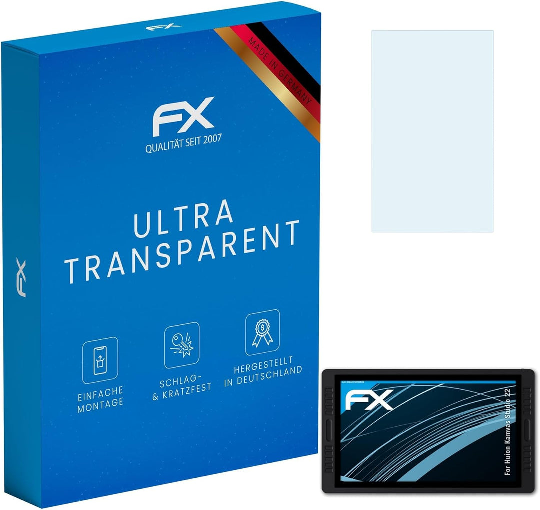 atFoliX Schutzfolie kompatibel mit Huion Kamvas Studio 22 Folie, ultraklare FX Displayschutzfolie (2