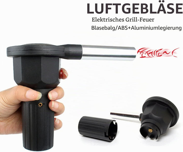 BBQ Ventilator, Tragbarer BBQ Fan Grillgebläse, Elektrischer Batteriebetriebener Grillventilator Feu