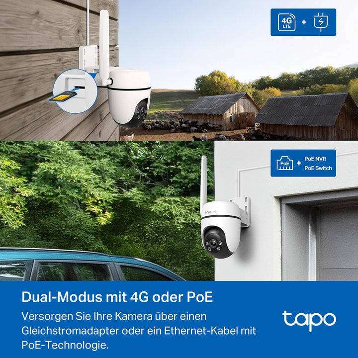 Tapo C501GW 360° 4G LTE Überwachungskamera mit SIM-Kartenslot, kein WLAN erforderlich, Starlight far