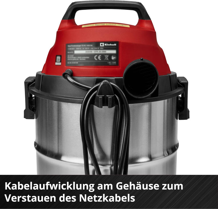 Einhell Nass-Trockensauger TC-VC 3055 SA (900 Watt, 190 mbar, Automatiksteckdose, 30 L Edelstahlbehä