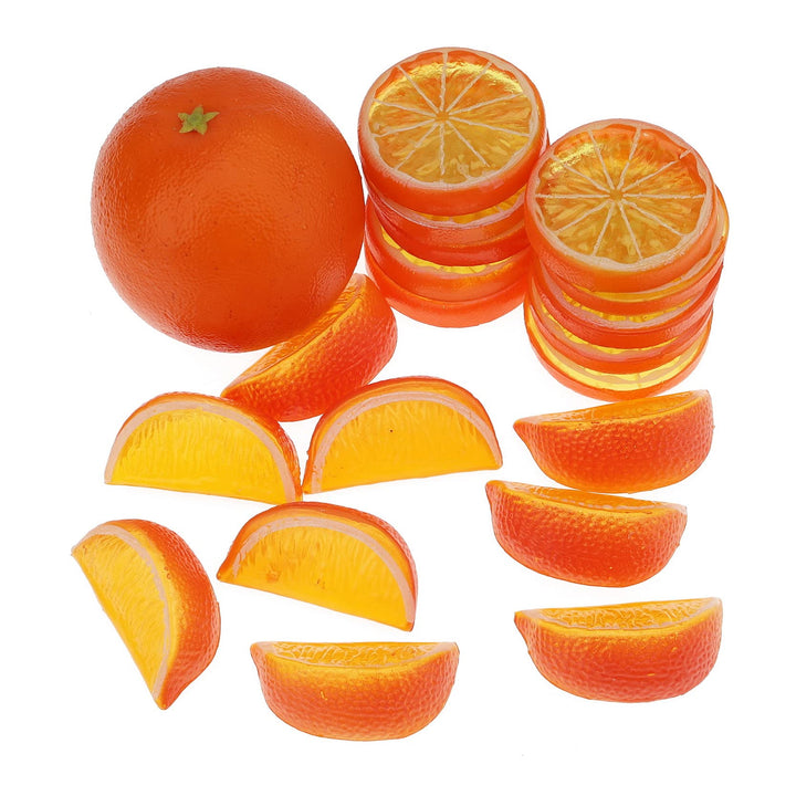 Woration 19 Stück künstliche Orange & Scheiben Blöcke Simulation Früchte Modell Realistische Orange