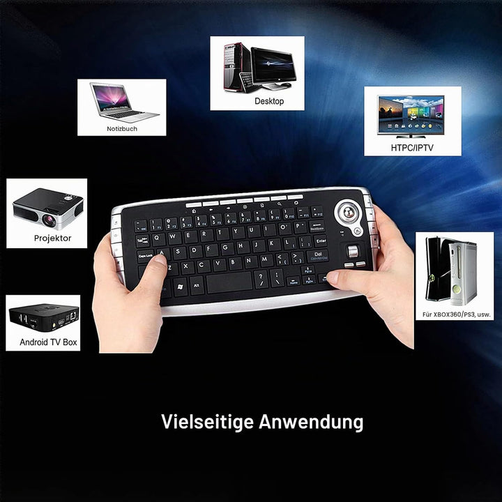 E30 2,4 GHz Wireless Keyboard mit Trackball Maus Scrollrad Fernbedienung für Android TV Box Smart TV