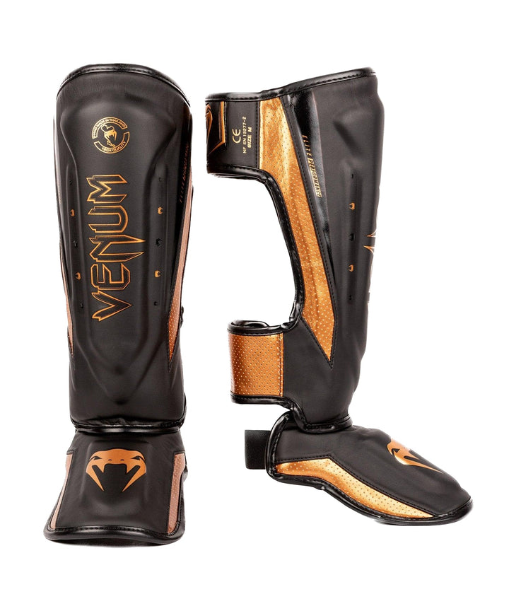 Venum Elite Evo Schienbeinschoner M Schwarz / Bronze, M Schwarz / Bronze