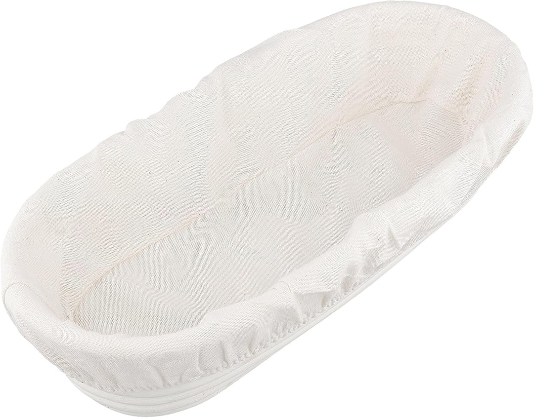 2 Stück Gärkörbchen Oval, 35 x 15 x 8cm Gärkorb für Brot mit Leineneinsatz, Brotkörbchen zum Backen
