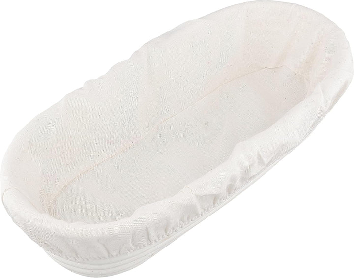 2 Stück Gärkörbchen Oval, 35 x 15 x 8cm Gärkorb für Brot mit Leineneinsatz, Brotkörbchen zum Backen