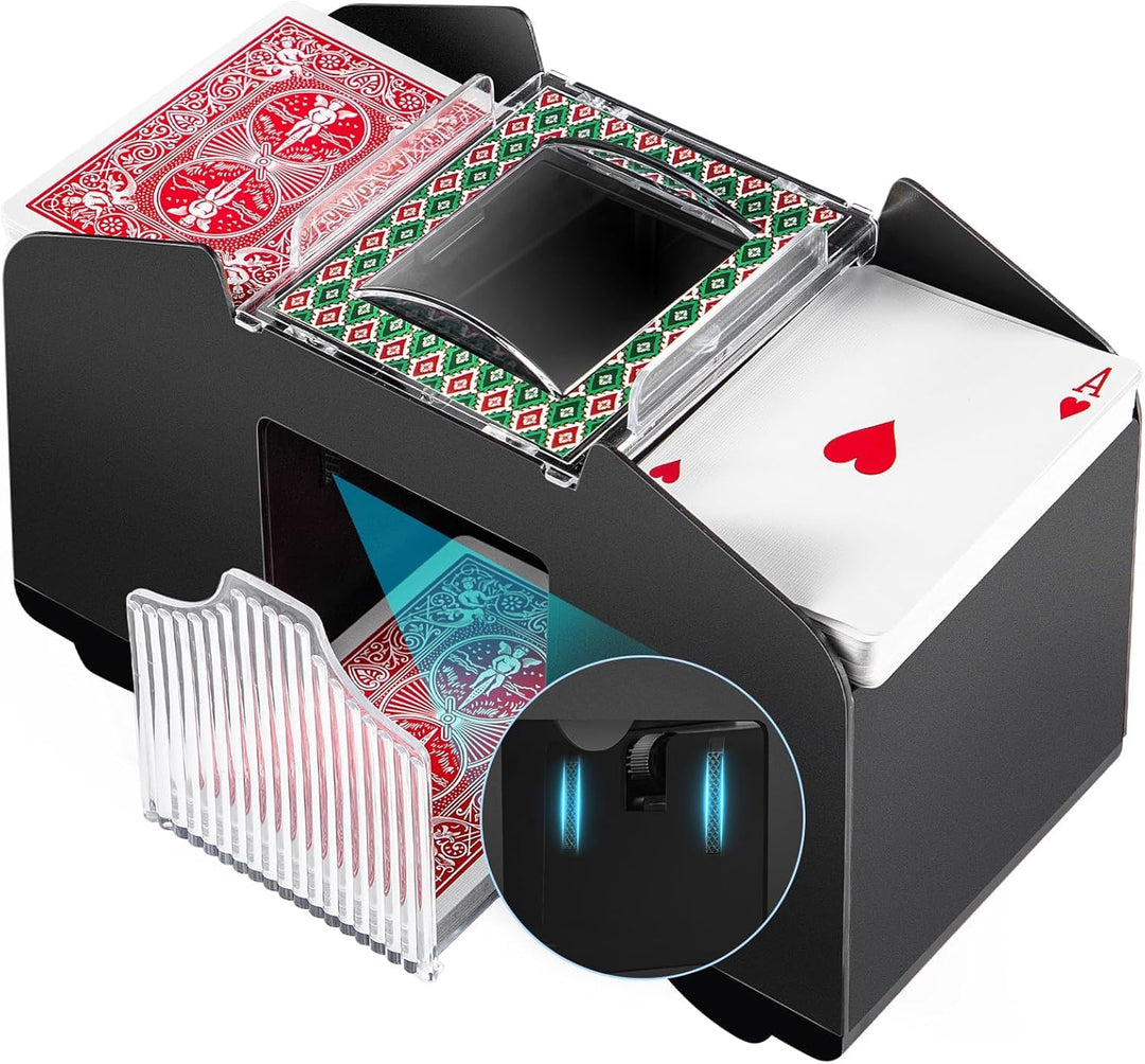 Automatischer Kartenmischer mit Gummischalldämpfer, Elektrische Poker Mischmaschine für Skyjo, Skip-