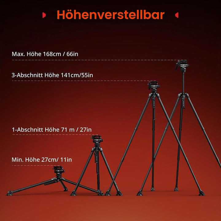 SMALLRIG x Potato Jet Tribex Hydraulisches Carbonfaser-Stativ Tripod, Schnell Ausziehbares Kamera-Vi