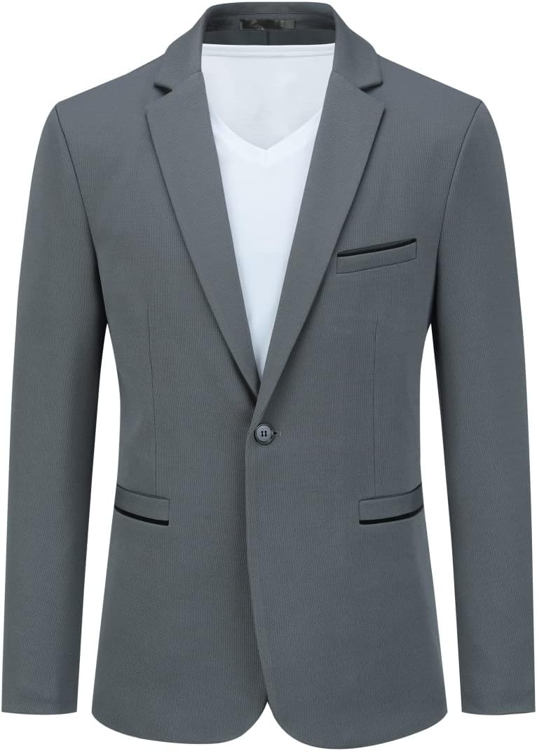 Allthemen Herren Sakko Sportlich Modern Stretch Blazer Männer Slim Fit Freizeit Jackett Business Anz