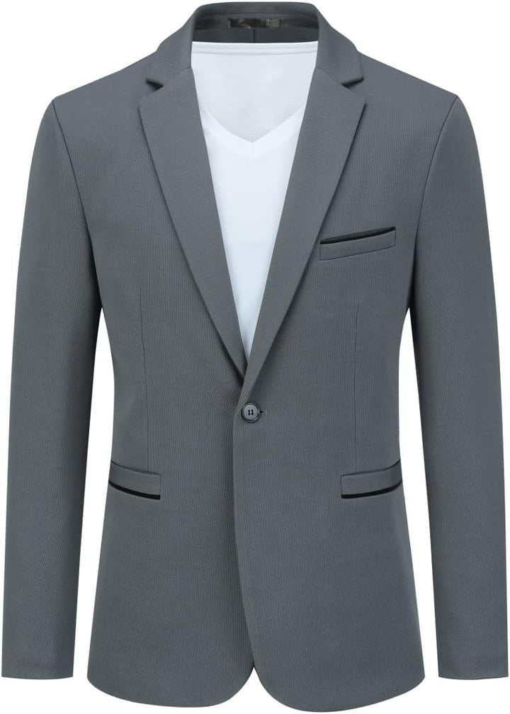 Allthemen Herren Sakko Sportlich Modern Stretch Blazer Männer Slim Fit Freizeit Jackett Business Anz