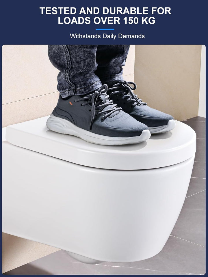 Toilettendeckel mit Absenkautomatik D-Form [KURZ],YEAUPE PRO WC Sitz mit Puller Lid,Toilettensitz mi