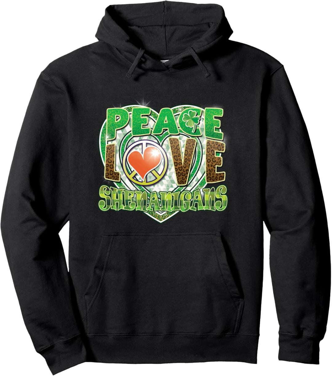 St. Patrick's Green Buffalo Plaid Shamrock Shenanigans Women Pullover Hoodie