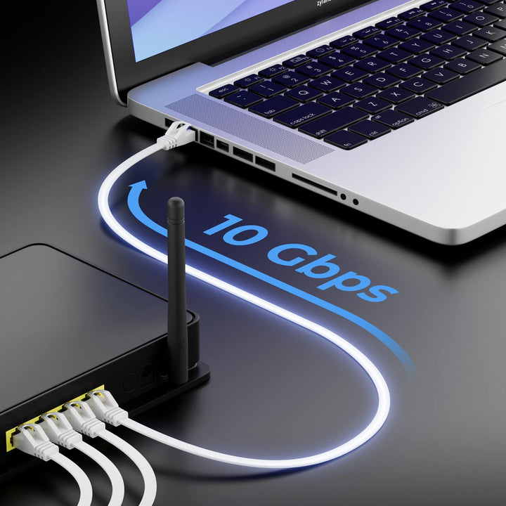 deleyCON 30m Flaches Cat7 Netzwerkkabel (Cat 7 mit 10 Gbit/s) Gigabit LAN - RJ45 Ethernet Patchkabel