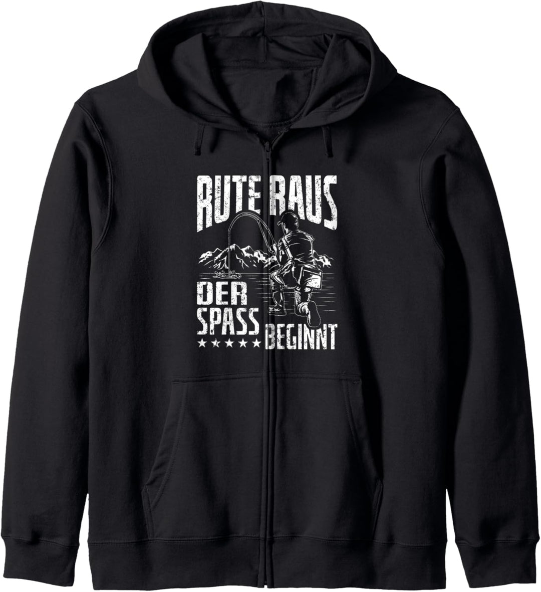 Rute Raus Der Spass Beginnt - Angler Kapuzenjacke