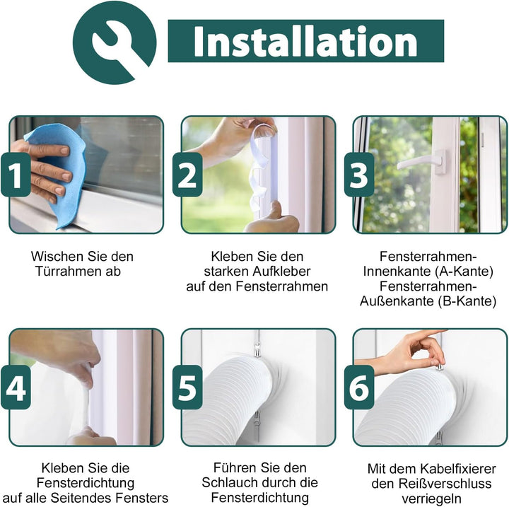 Flow fire 400 cm Mobile Klimaanlage Fensterabdichtung, Klimagerät Fensterabdichtung Funktioniert mit