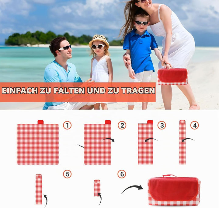 Picknickdecke Wasserdicht Stranddecke Picknickdecken Picknickmatte Rot Weiss Kariert Piknik Decke Ca