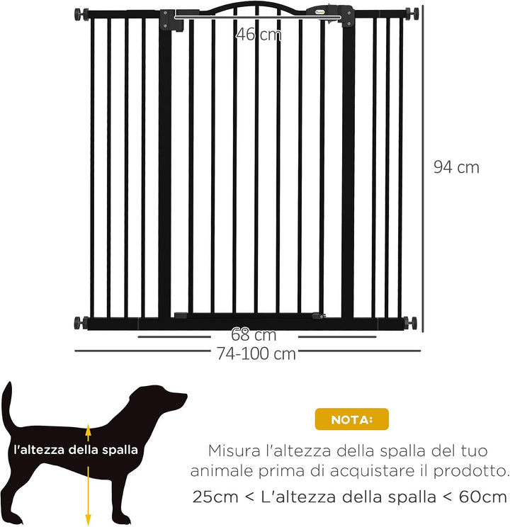 PawHut Hundegitter mit 4 verstellbaren Schrauben und Klebeband, Sicherheitsgitter aus Metall und Kun