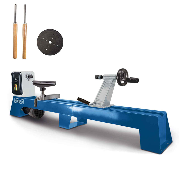 Scheppach DM1100T Drechselbank Drechselmaschine Drehbank | 4 Geschwindigkeiten | 400W | Werkstücke b