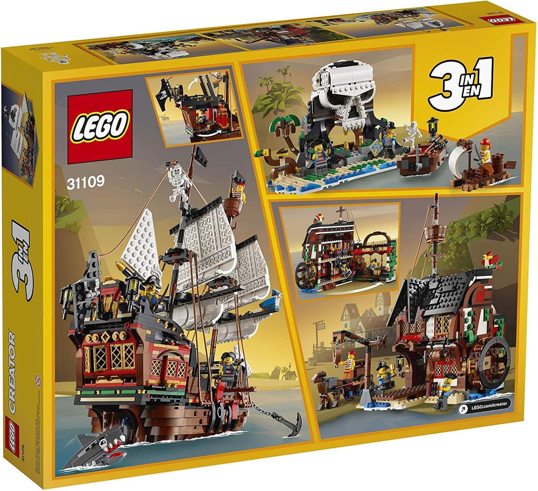 LEGO Creator 3in1 Pirate Ship 31109 Building Playset for Kids who Love Pirates and Model Ships, Make