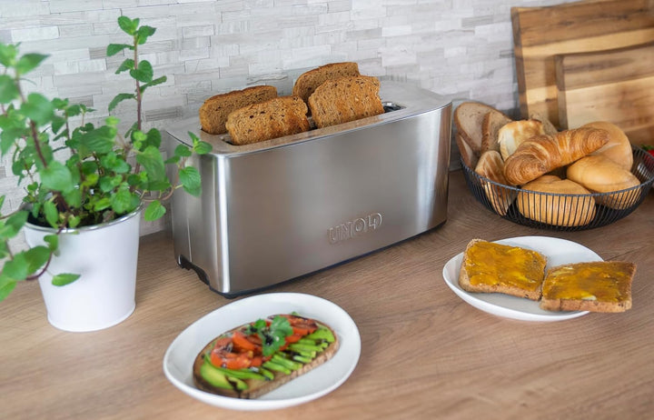 Unold 38266 Toaster Tom – 4-Scheiben-Toaster, 1.400 W, wärmeisoliertes Edelstahlgehäuse, auch für XX