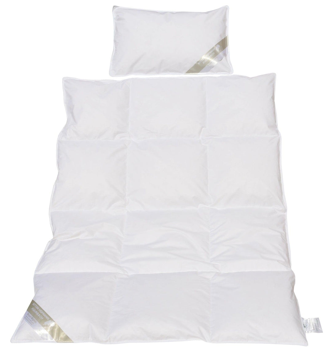 Betten Hofmann Luxus Baby Kinder Daunenbett Daunendecke Ganzjahresdecke Set 100x135 cm mit Kopfkisse