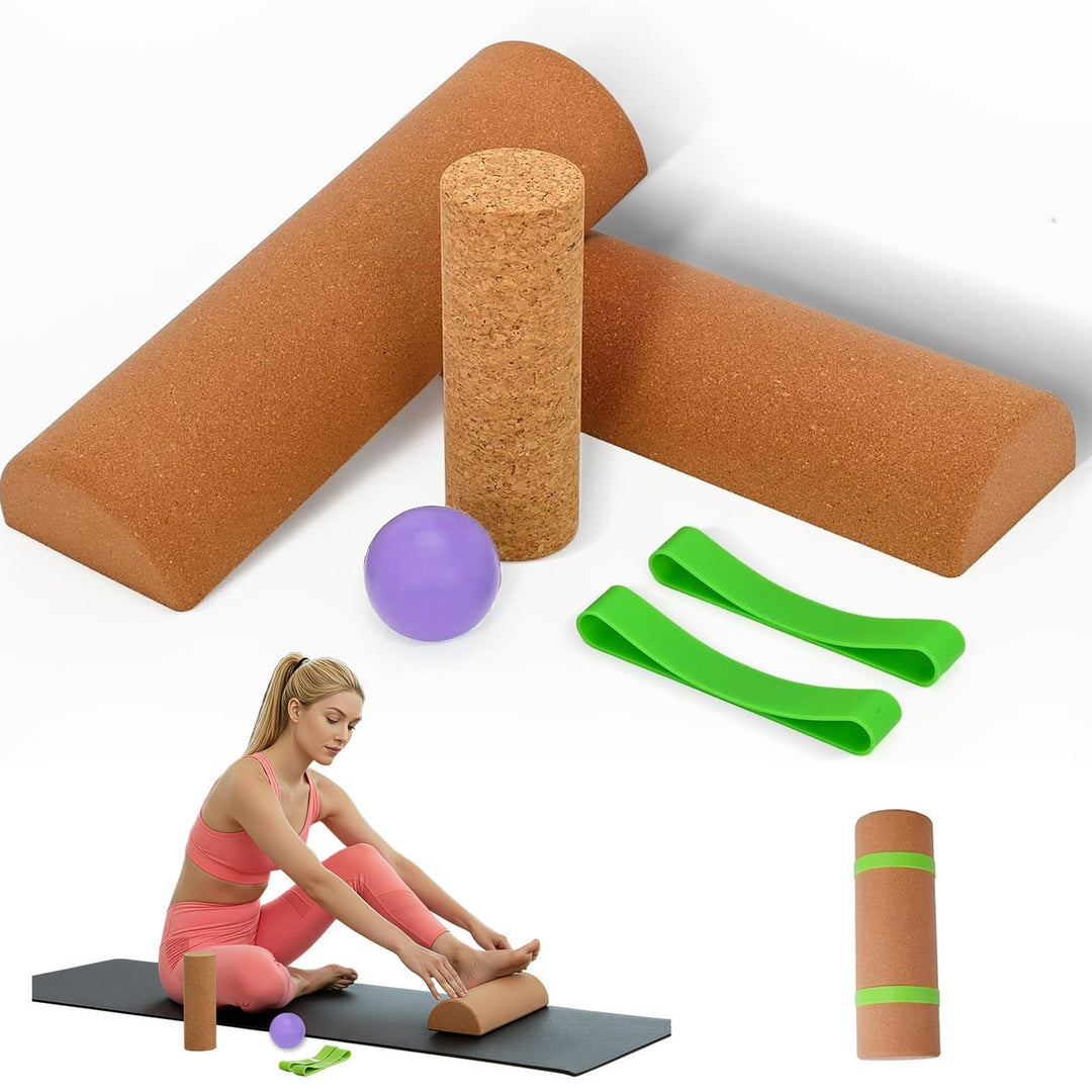 Fuss Training Kork Balance Board Set Halbe Korkrolle Fusstrainer Fuss Fitness Krafttrainer Kork Halb