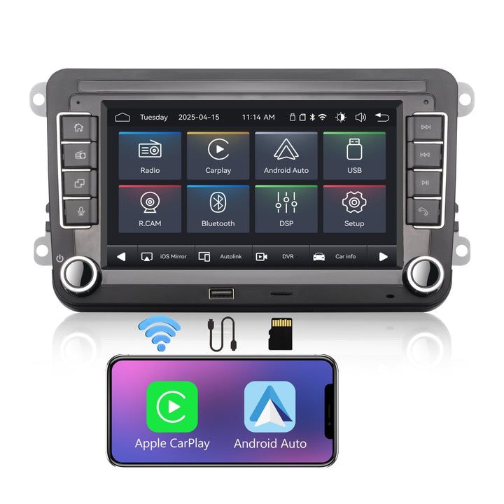 Autoradio für VW Passat Caddy Tiguan Touran Golf 5 6 GTI T5 EOS Polo mit Wireless Carplay Android Au
