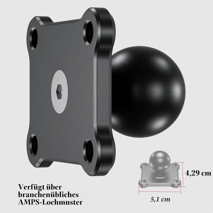 BRCOVAN 2 Stück, 1'' Kugelhalterung mit Aluminiumlegierung 4-Loch-AMPS Quadratische Plattenbasis, Ko