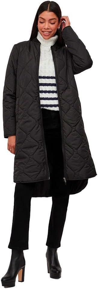 Vila Damen Vimanon Quilted Jacket-Noos Mantel 36 Schwarz, 36 Schwarz