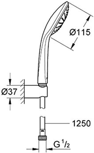 GROHE Euphoria 110 Mono| Brause- und Duschsysteme - Wandhalterset | 1 Strahlart | 27354000