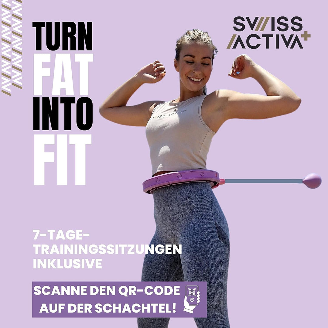 Swiss Activa+ Smart Hula Hoop mit Zähler- Hula Hoop der Nicht runter fällt - Smart Hula Hoop Reifen