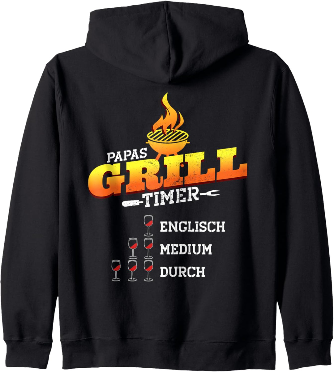 Papas Grill Timer, lustiges Steak grillen, Vater und Wein Kapuzenjacke