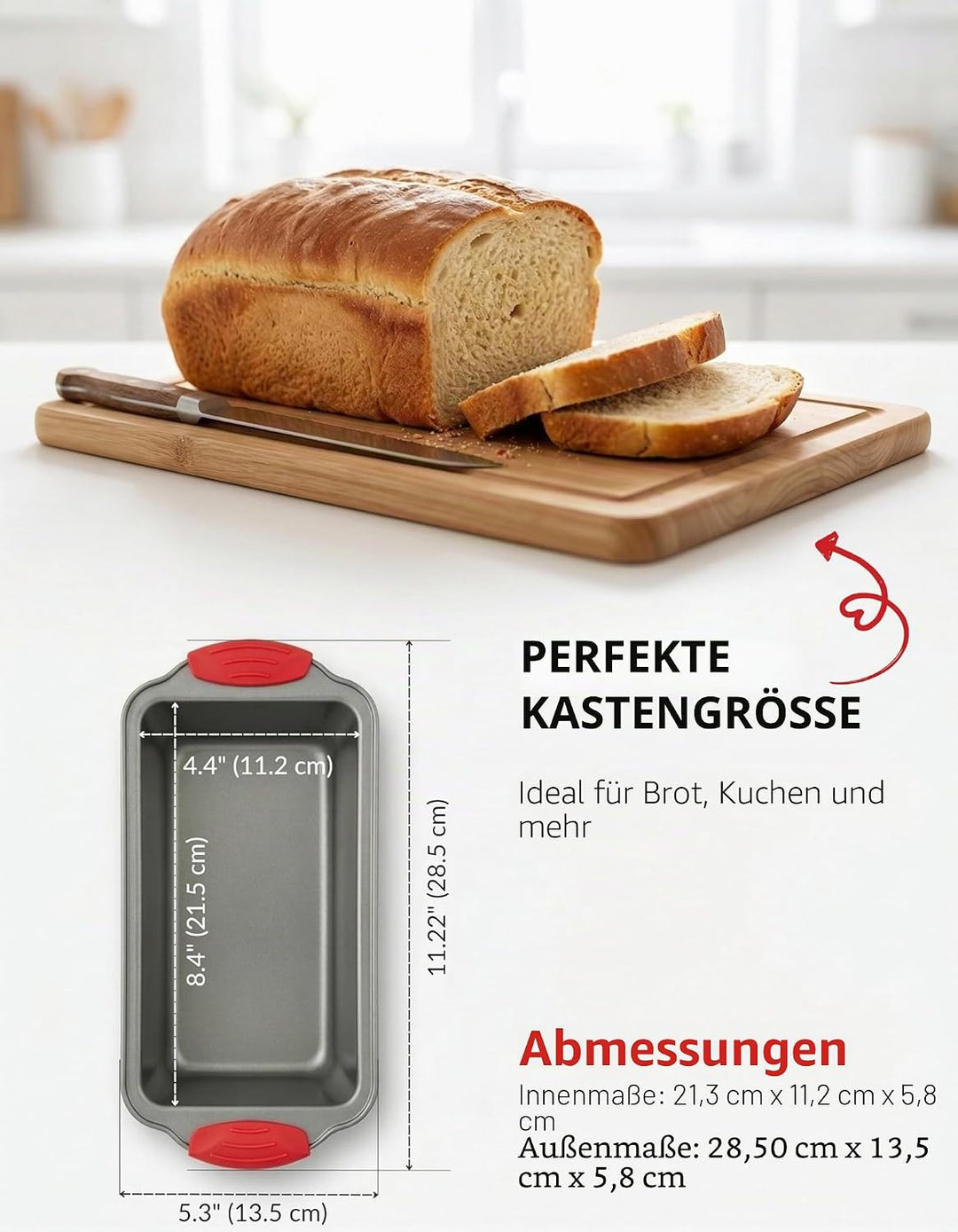Kastenform - Premium Antihaft-Kastenform aus Stahl von Boxiki Kitchen | Professionelle Antihaft-Back