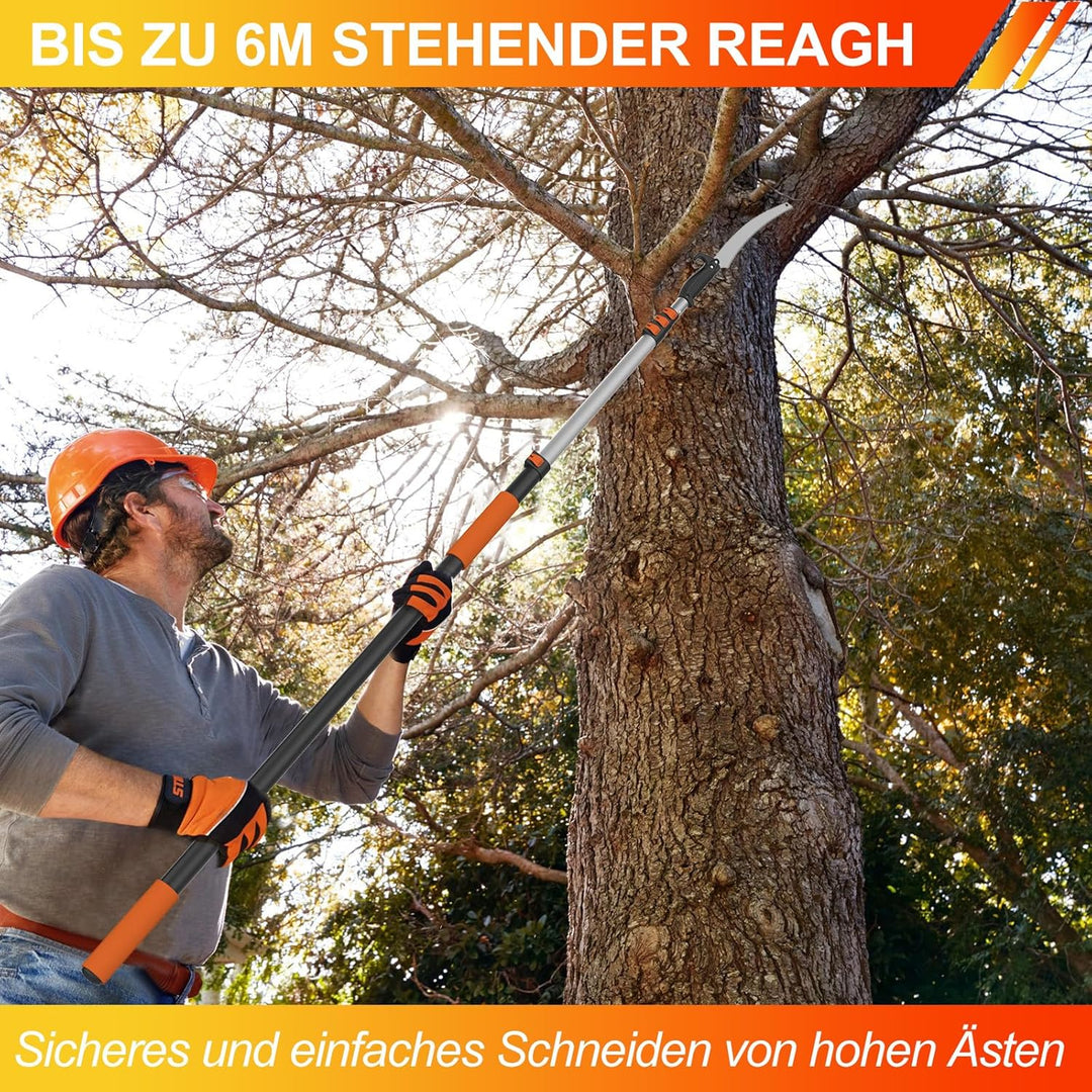 6m Astsäge Teleskop für Baumbeschneidung, Säge mit 1,5-6m Teleskopstange Manuelle hochentaster, Baum