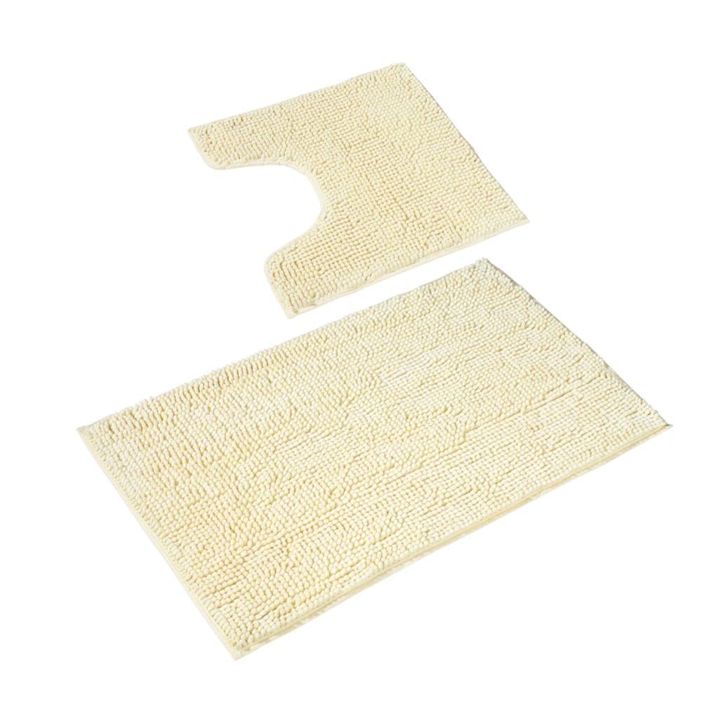 PANA® Badeteppich-Set 'Paris' • Flauschige Vorleger für Badezimmer und WC • Badezimmervorleger • Che