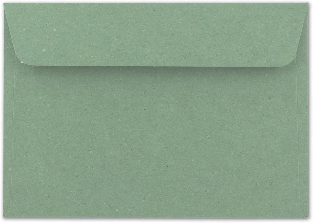 100x Vintage Umschläge in dunkelgrün (grün) - DIN B6 125 x 176 mm - 120 g/m² Kraftpapier Recycling U
