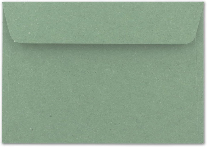 100x Vintage Umschläge in dunkelgrün (grün) - DIN B6 125 x 176 mm - 120 g/m² Kraftpapier Recycling U