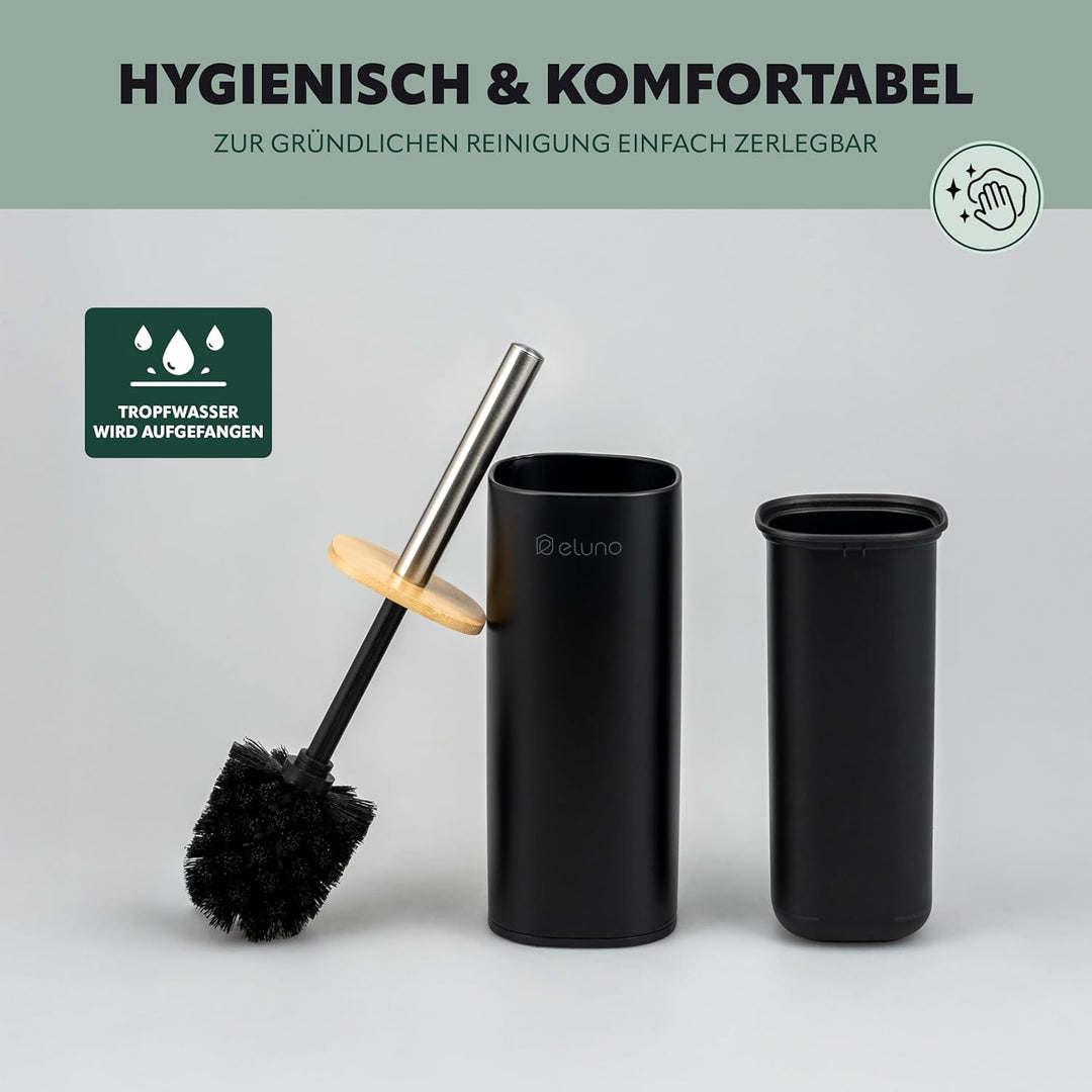 eluno Badezimmer Zubehör Set FRAMURA 2tlg. bestehend aus 1 Kosmetikeimer mit Soft-Close Deckel und 5