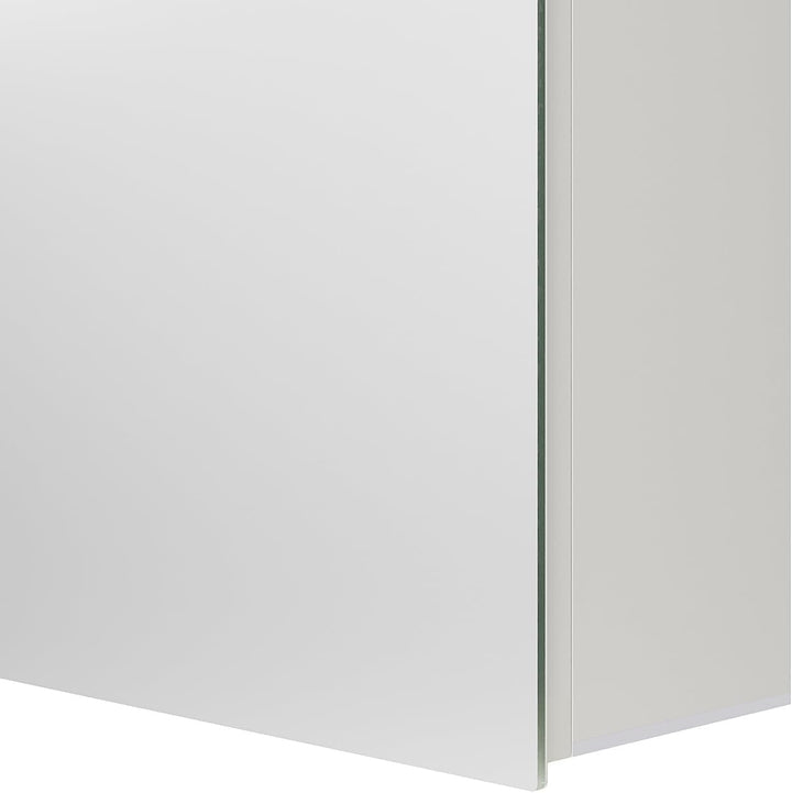 AQUABATOS Spiegelschrank Bad 50 x 70 cm ohne Beleuchtung Aluminium Rahmen Weiss matt Eintürig doppel