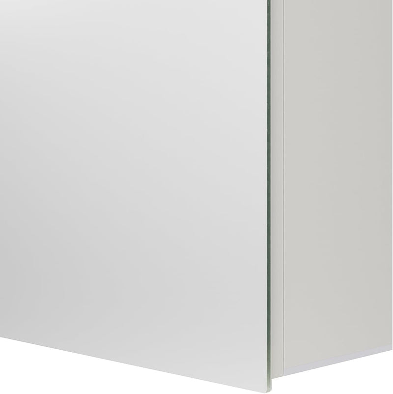 AQUABATOS Spiegelschrank Bad 50 x 70 cm ohne Beleuchtung Aluminium Rahmen Weiss matt Eintürig doppel