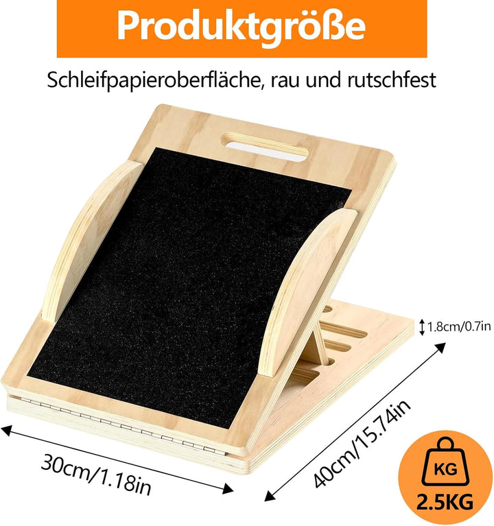 HA BIN Schrägbrett und Slant Board Holz, Verstellbares Slant Board 25°-40°, 1.8 cm Dicke der Holzpla