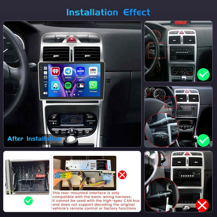 Inefala 4+128G Autoradio für Peugeot 307 307CC 307SW 2002-2013 Android 15 mit 9&