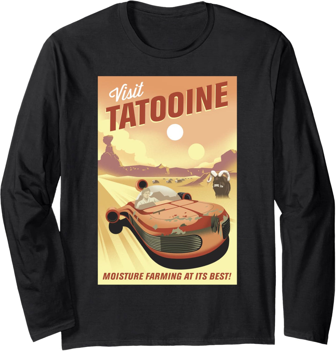 Star Wars Visit Tatooine Cartoon Poster Langarmshirt