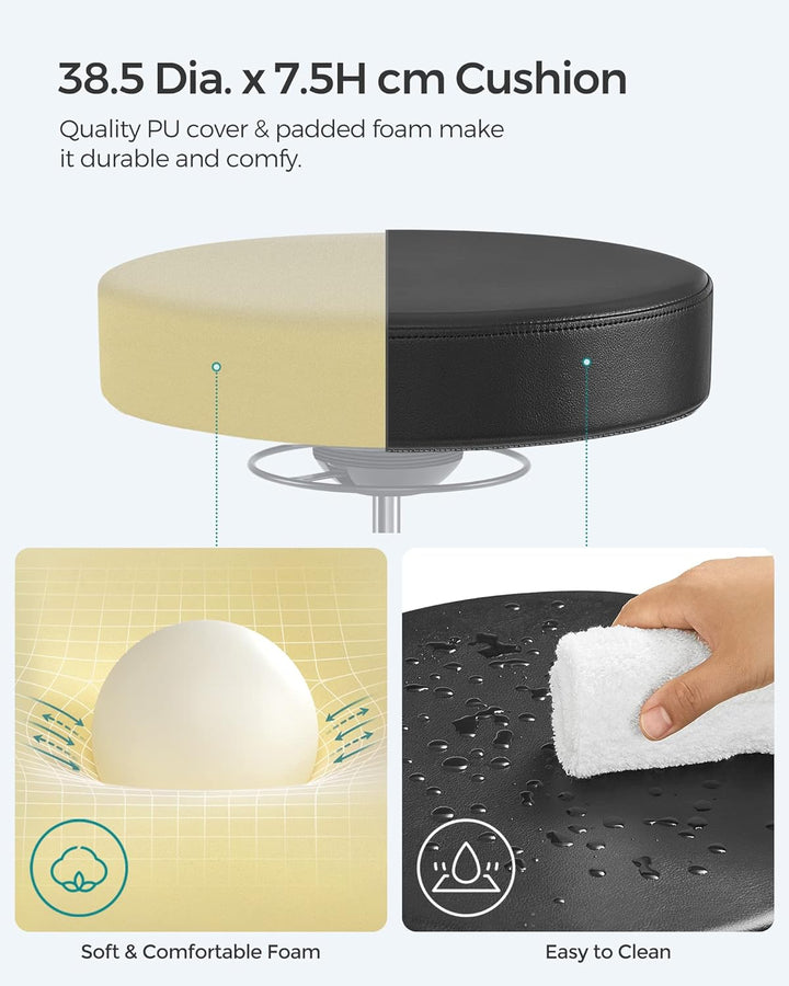 SONGMICS Arbeitshocker, hoher Sitz, ergonomischer Dynastischer Hocker, Stehstuhl, drehbar und verste