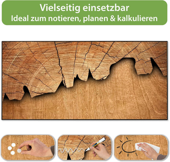 banjado Magnettafel schwarz 78 x 37cm / Magnetwand Metall/Magnetpinnwand als Memoboard/Pinnwand Magn