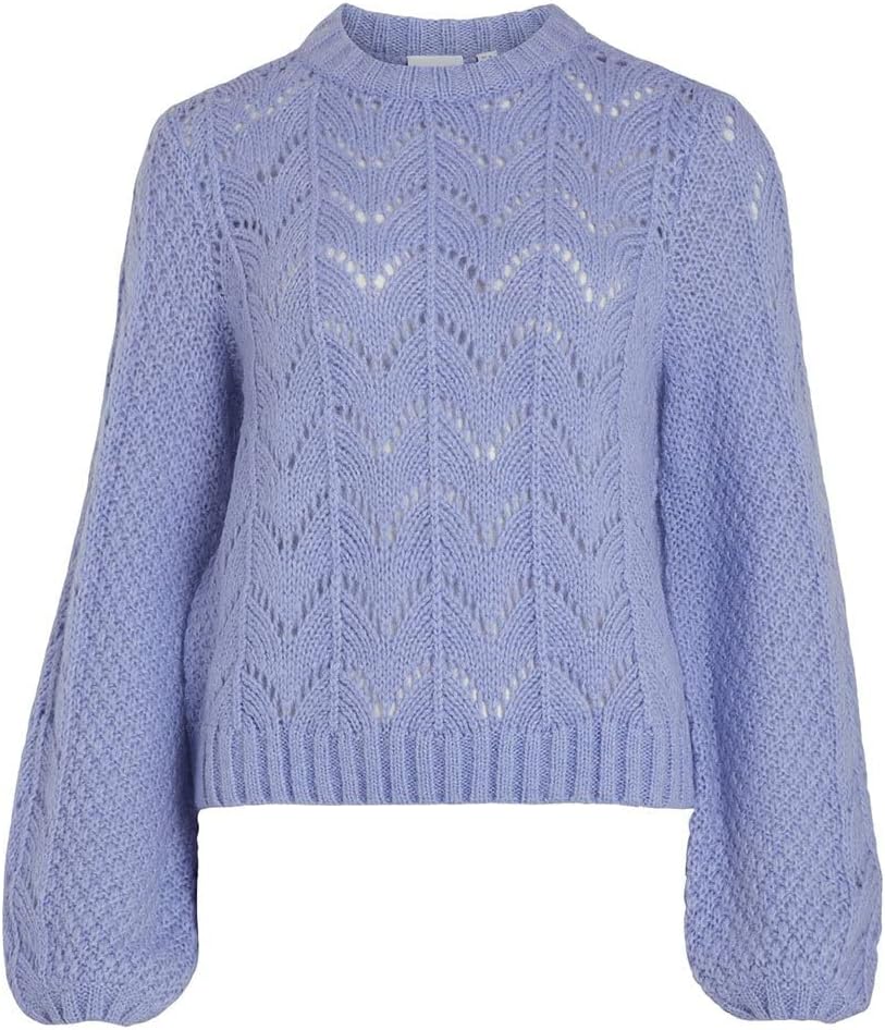 Vila Damen Visultan Knit O-Neck L/S Top-Noos Strickpullover XS Pale Iris/Detail:melange, XS Pale Iri