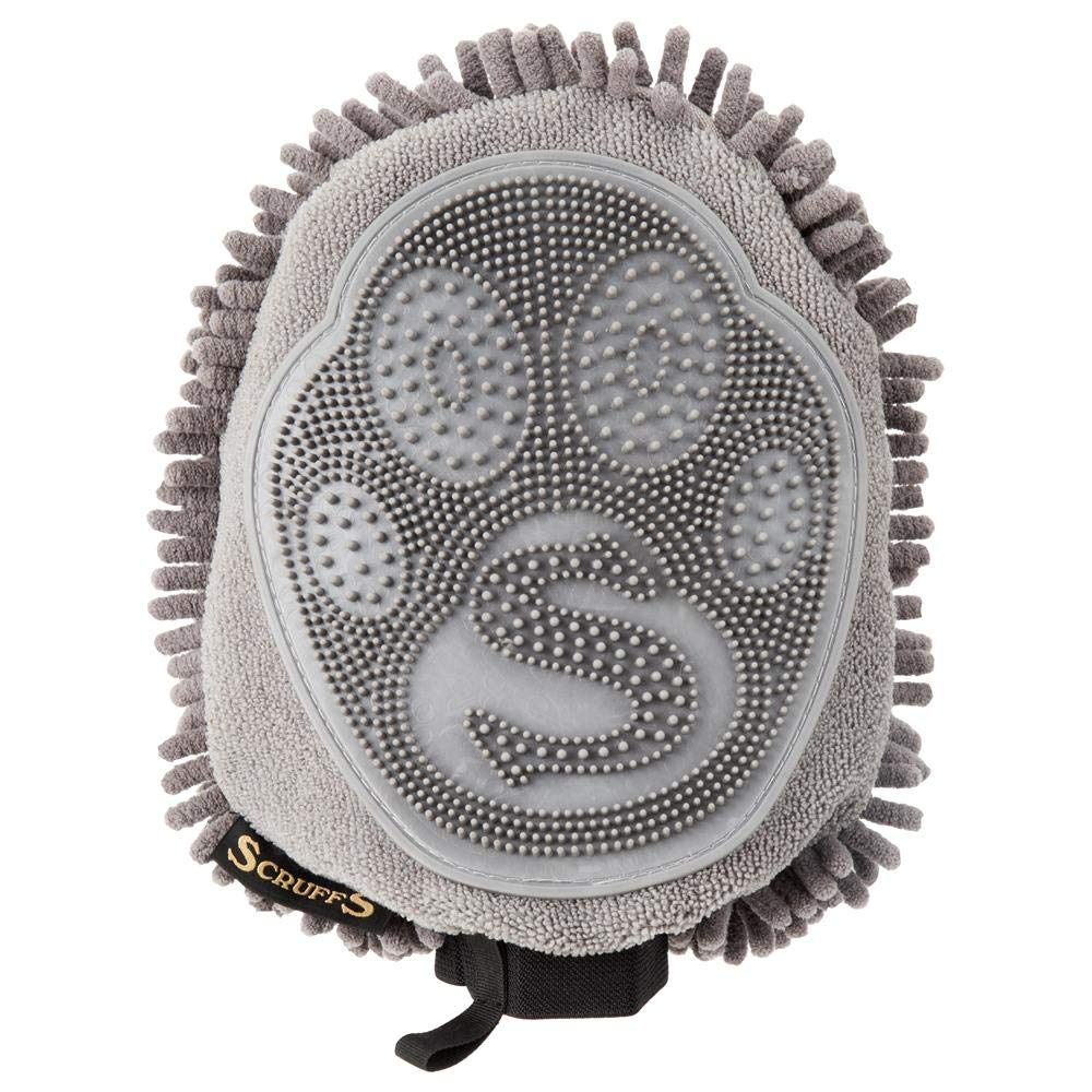 Scruffs Noodle Dry Mit/2 in 1 Trocken-/Fellpflege-Handschuh, 25 x 25 cm, grau grau Handschuh, grau H