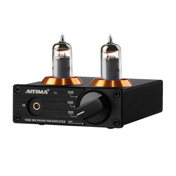 AIYIMA T3 Röhren HiFi MM Phono Vorverstärker für Plattenspieler-Vorverstärker mit Gain-Stereo-Audio